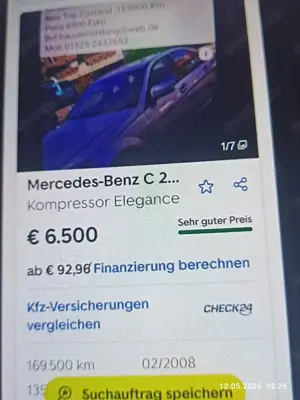 Mercedes Benz C Klasse Limousine Kompressor 