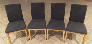 Holzstühle mit Stoffbezug 4er-Set - gebraucht