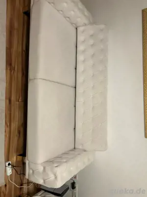 2 stück chesterfield sofa in creme gold