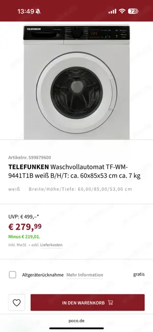 Waschmaschine zu verkaufen 