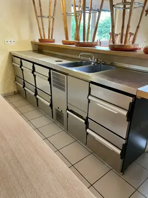 Bar Kühltisch mit 8 Schubladen Barkühltheke Edelstahl
