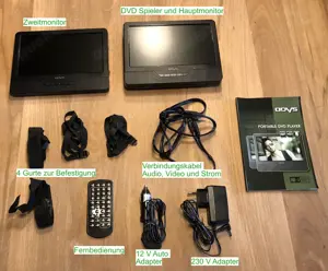 Odys Seal 9 - Mobiler DVD Player mit 2 Monitoren 9 Zoll (22 cm) Bild 1