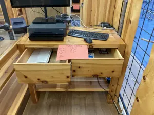  Laden-Tisch mit zwei Schubladen aus Massiv Zirbenholz