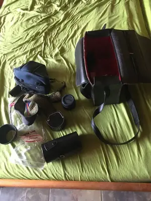Spiegelreflexkamera Tasche Objektive analog älter Foto Porst, Funktion nicht geprüft !!!