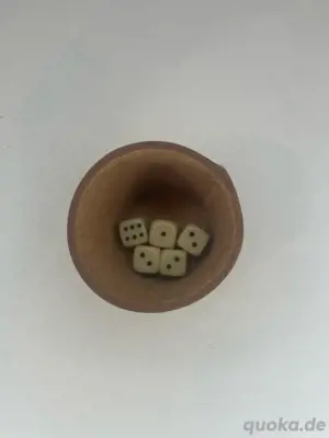 Vintage Würfelspiel-Set mit 2 Echtlederbechern & 5 Würfeln   Zeitlos & stilvoll Bild 2