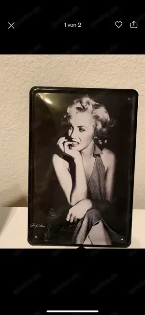 2 Metallbilder: Marilyn Monroe, Elvis Presley, KEIN VERSAND, nur Abholung Bild 1