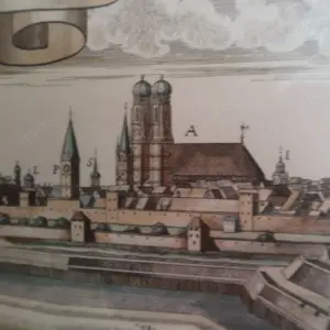 Bild der Stadt München auf Leder gearbeitet Bild 6