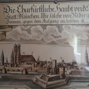 Bild der Stadt München auf Leder gearbeitet Bild 3