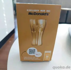 McDonald's Jubiläumsglas 2025 Gold "20 Jahre Coca-Cola Gläser" NEU