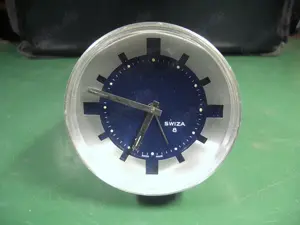 Swiza 8 Tage Wecker vitange 70 ies steel-alu-look Edition sehr sehr rar! Bild 3