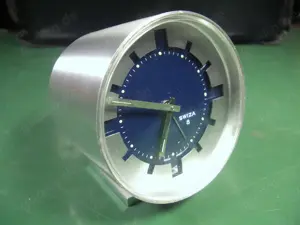 Swiza 8 Tage Wecker vitange 70 ies steel-alu-look Edition sehr sehr rar! Bild 7