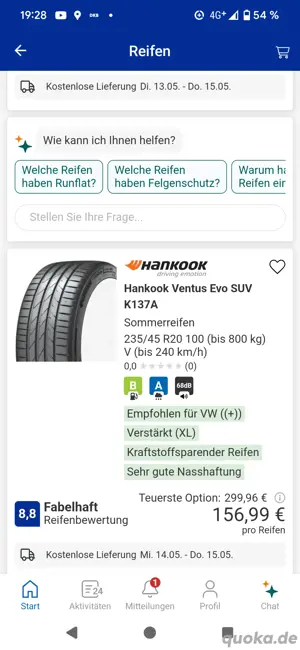 Sommerreifen 235 45 R20 100V, neu Bild 5