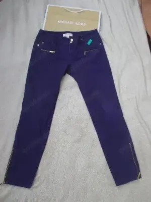 NEU m. E. Gold Nieten Zipper- Reißverschlüsse Chino Jeans- Hose MICHAEL KORS MK Gr. 36- 38  S lila