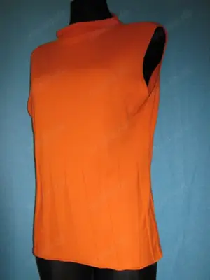 NEU Klassisch apart Ärmelloser Feinstrick- Pullover HEINE Gr. 44- 46  L- XL mandarin orange 