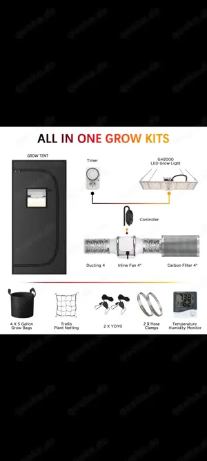 Grow komplet Set Angebot !!  Zelt + Lampe + All