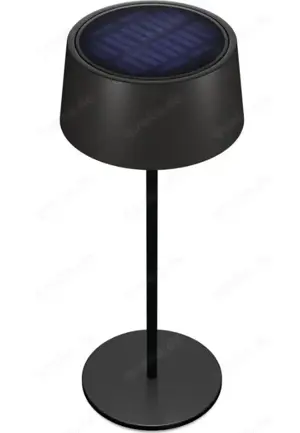 RealPower LED-Solar Tischlampe dimmbar mit Akku, schwarz oder weiß