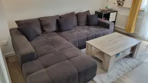 Couch   Eck-Couch   Schlaf-Couch - braun - mit Stauraum