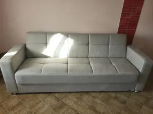 Schlaf Sofa, Couch, Sitzmöbel, beige Länge etwa 220 cm