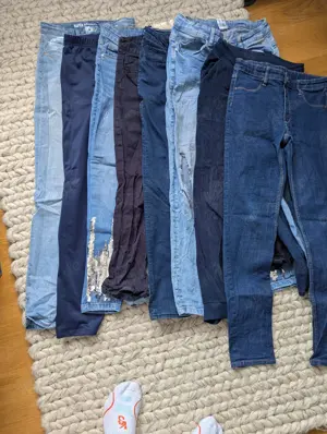 8 Mädchenhosen Gr. 164 (Stoff, Sporthose Nike, Jeans - H&M, C&A)