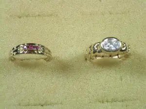 2x Ring Größe 17,8 - 56 333 585 Gold Rubin Weißtopas ab 80,-