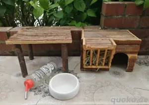 Zubehör Häuschen Trinkflasche Futternapf Hochsitz Hase Meerschwein Kaninchen 