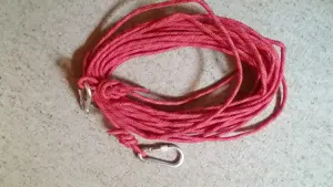 Rettungsgurt Abseilgurt Sicherungsgurt unisex mit 20 m Seil u. zwei 10 mm Karabinern Bild 2