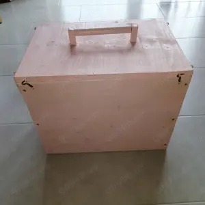 rosa Spielzeugkiste aus Holz (mit Deckel zum Verschließen)