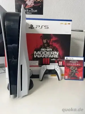 call duty ps5 sony spielkonsole mit kontrollern und videospiel + OVP