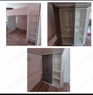 Hochbett mit 2 integrierten Schränken bis 27.5.