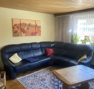 Ledersofa dunkelblau