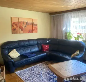 Ledersofa dunkelblau 