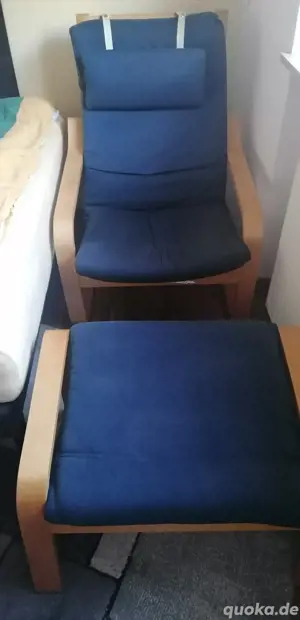 Sessel mit Hocker von Ikea 