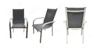 3x Gartenstühle Aluminium-Stapelsessel zu verkaufen