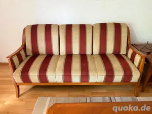 Vintage Retro 3-Sitzer |hochwertig |Massivholz & Stoff |Fundstück