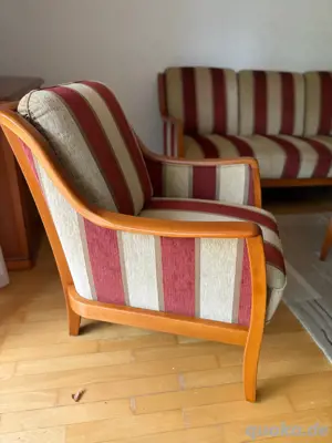 Vintage Retro Sessel |hochwertig | Massivholz & Stoff |Fundstück