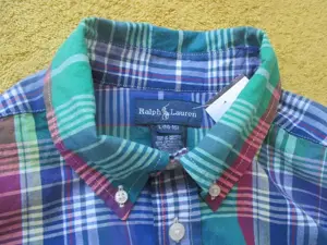 NEU m. E. Herren * Jungs Business Freizeit Madras- Karo Kurzarm Hemd Ralph LaurenGr. 37-38 * 44-46 S