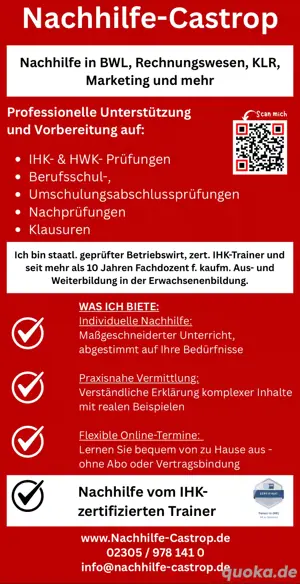 Nachhilfe für kaufm. Umschüler