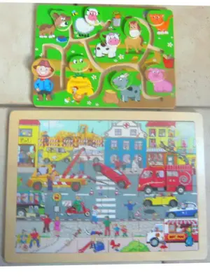 Holz Lernspiel Playtive Labyrinth und Holzpuzzle 24 tlg.