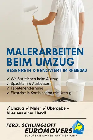 Malerarbeiten beim Umzug   besenrein & renoviert im Rheingau