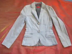 NEU * Shabby Look Hippie Style Kostüm * Anzug Jeans BLAZER HUGO BOSS Gr. 34- 36  XS- S rauch-blau