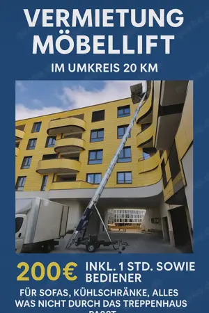 Möbellift mit Bediener mieten   ab 200   | Umzugshilfe bis 5. OG