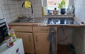 Küche mit Kochfeld + Kühlschrank(freistehend)ABHOLUNG!!!
