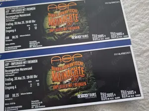 2 Tickets ASP, Rosengarten Mannheim, 30.5.25 Top Plätze