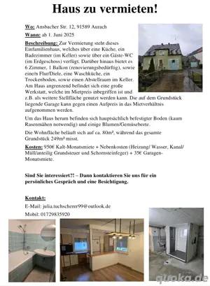 Haus ab JUNI 25 zu vermieten! 