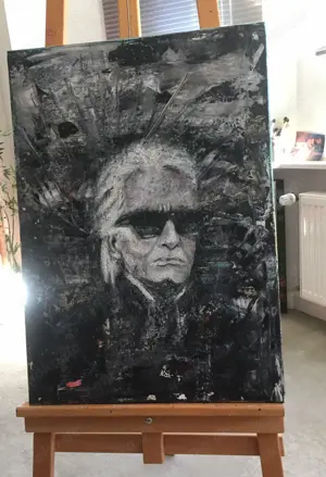 Acrylgemälde Abstrakt auf Leinwand Org. Unikat Lagerfeld VHS