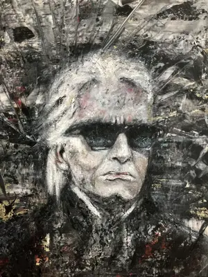 Acrylgemälde Abstrakt auf Leinwand Org. Unikat Lagerfeld VHS
