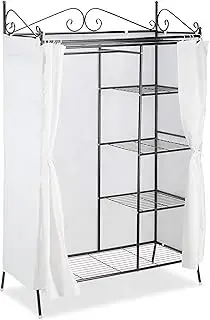 Schwarzes Regal mit Vorhang  Flur-, Garderobenregal