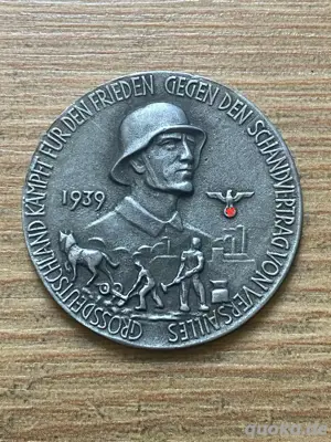 Original Medaille Schandvertrag 1939 Top Selten! Keine Münze WH   WK2 Vorkrieg