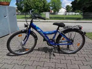 Jugend-Trekkingfahrrad 20 Zoll, blau, 18-Gang-Kettenschaltung Bild 2