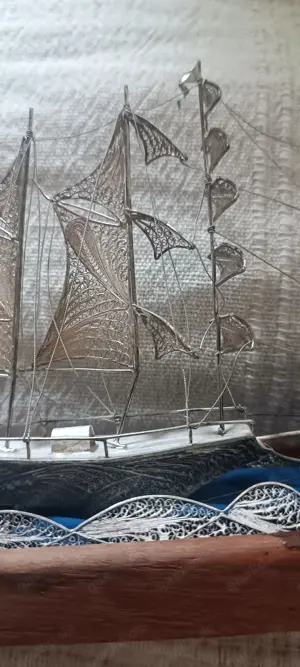 Antik , filigranes 925 er  Silber Segelschiff 3 Master 